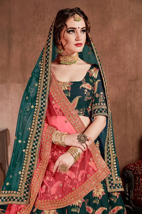 Dark Green Lehenga Designs For Brides To Be