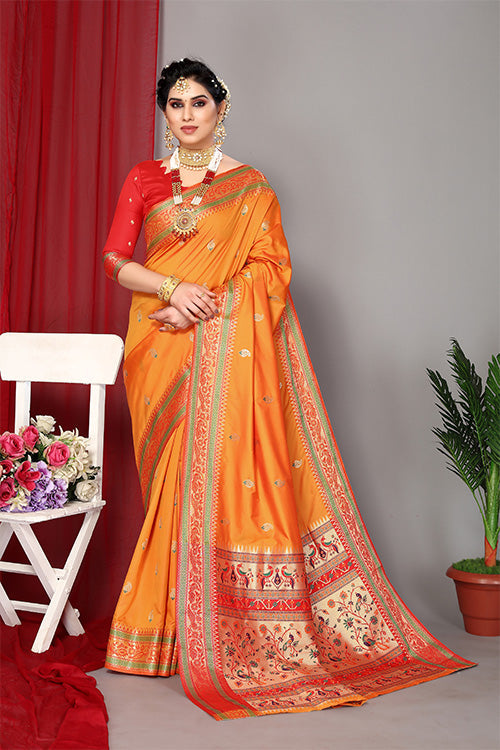 Blue Stylish Weaving and Lovely Paithani Silk Sarees