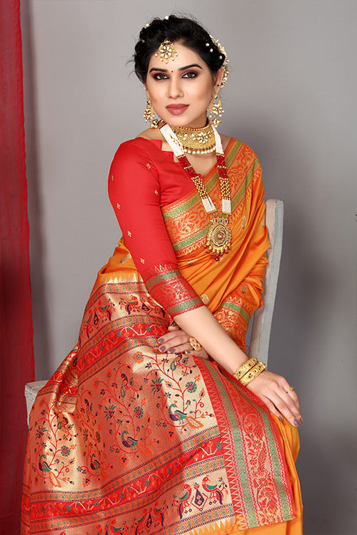 Blue Stylish Weaving and Lovely Paithani Silk Sarees