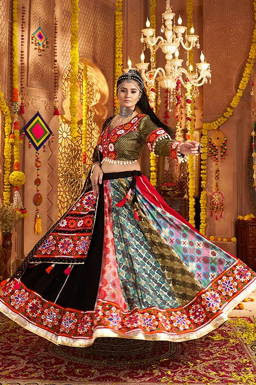 Elegant Black Navratri Ghagra Choli Design for Women