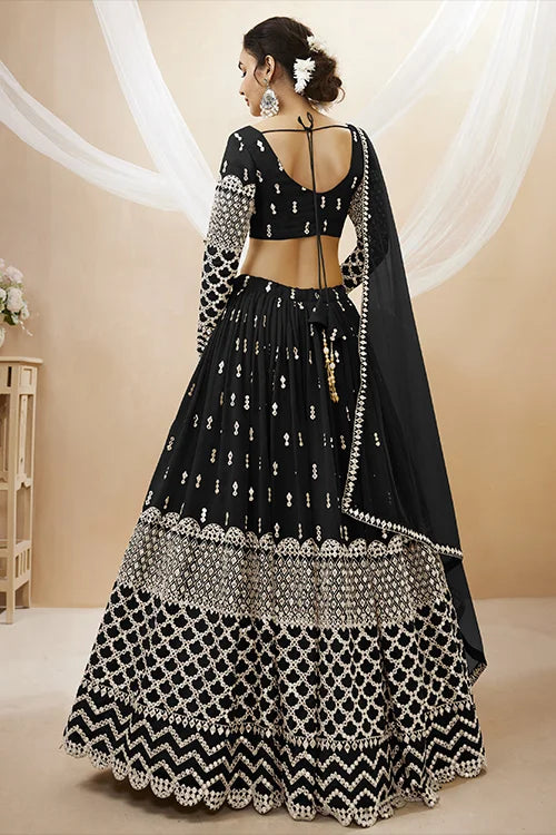 Black Color Exclusive Elegance and Stylish Lehenga Choli online
