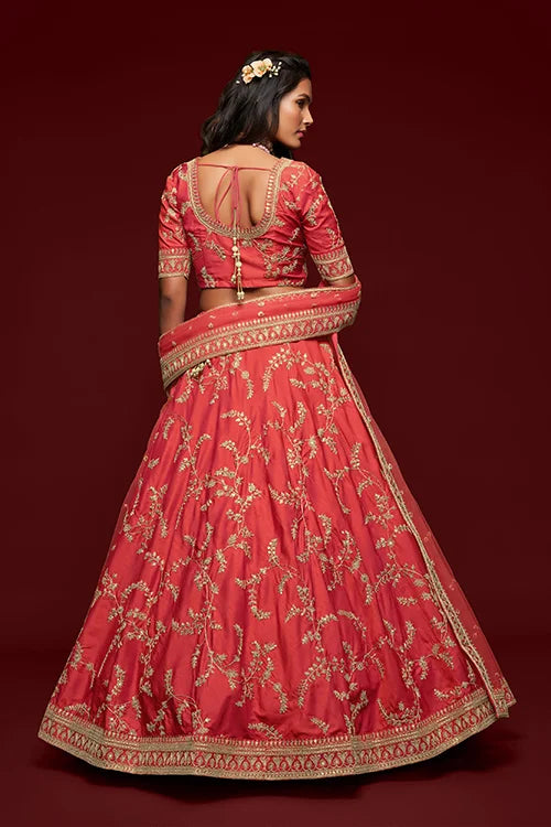 Art Silk Thread Zari Embroidery Lehenga Choli Set