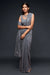 Fabulous Slate Grey Sequined Georgette Party Wear Saree
