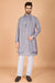 Designer Grey Viscose Silk Men's Kurta – Elegant Wedding Attire