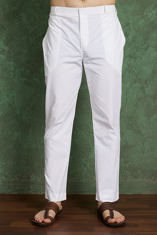 Buy Ethnic Style White & Pink Designer Kurta for Men