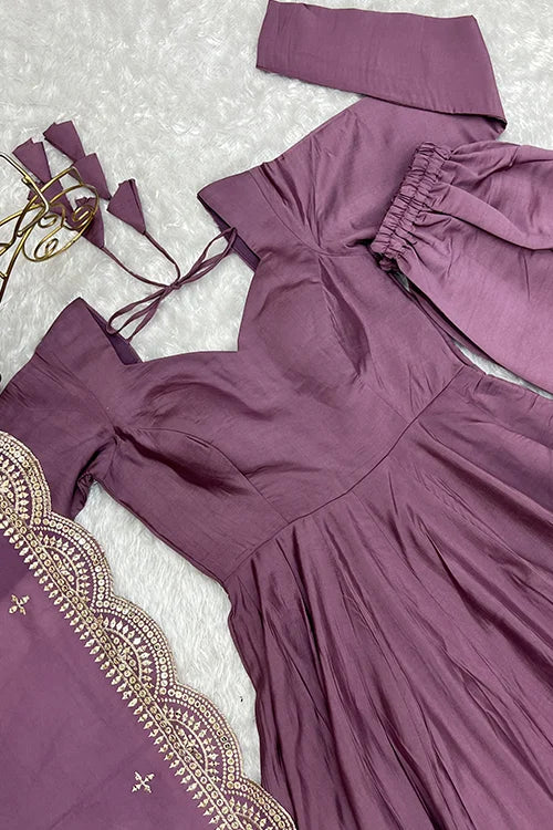 Stylish Long Anarkali Gown with Dupatta for Special Events
