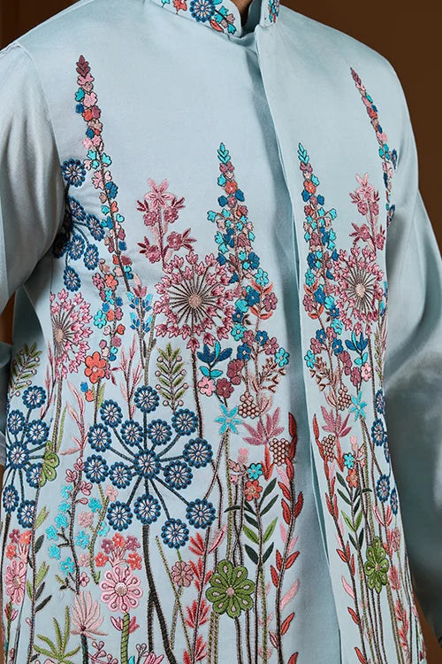 Unique Pista Color Koti Kurta Set for Men’s Style