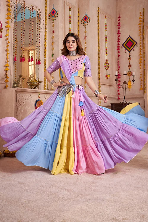 Gorgeous Multi Color Cotton Chaniya Choli Navratri Look