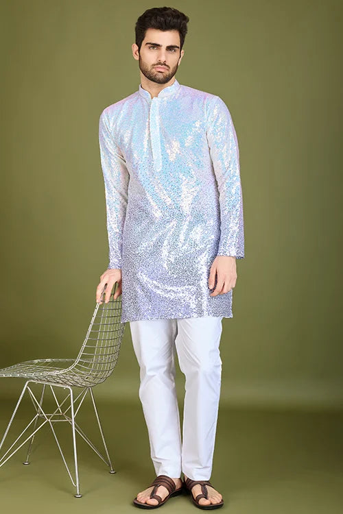 Wedding Designer Ombre Purple Kurta Designer Gents Kurta