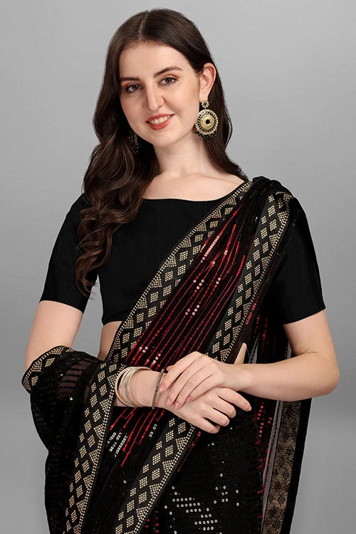 Buy Red Bollywood Designer Georgette Saree Online