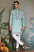 Sky Color Embroidered Kurta Pajama For Men