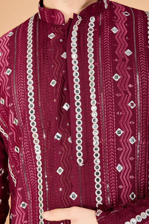 Stylish Wedding Wear Heavy Embroidered Mens Kurta
