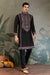 Designer Premium Embroidered Black Silk Kurta for Men