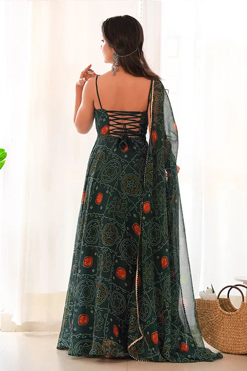 New Designer Chiffon Full Flair Ready to Wear Anarkali Gown with Dupatta Set