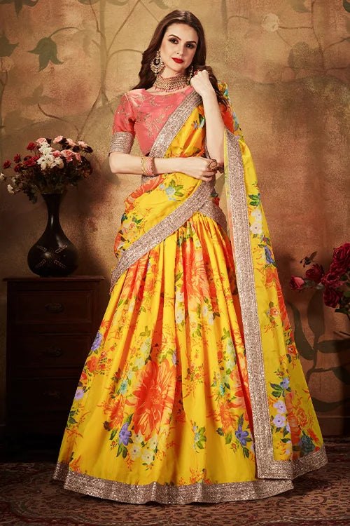Designer Chanya Choli For Women Collection Yellow And Orange Colour