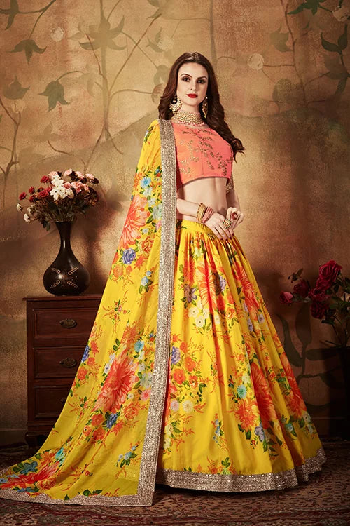 Designer Chanya Choli For Women Collection Yellow And Orange Colour