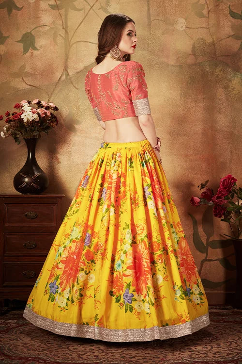Designer Chanya Choli For Women Collection Yellow And Orange Colour