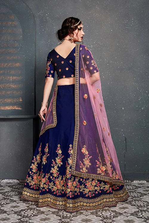 Designer Lehenga Choli New Collection Indian Wear Dark Blue Color