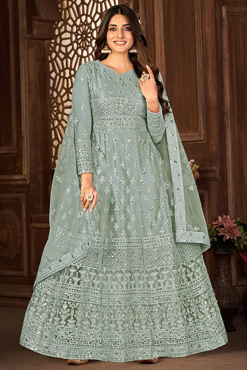 Elegant Net Dori Sequins Ethnic Wear for Women