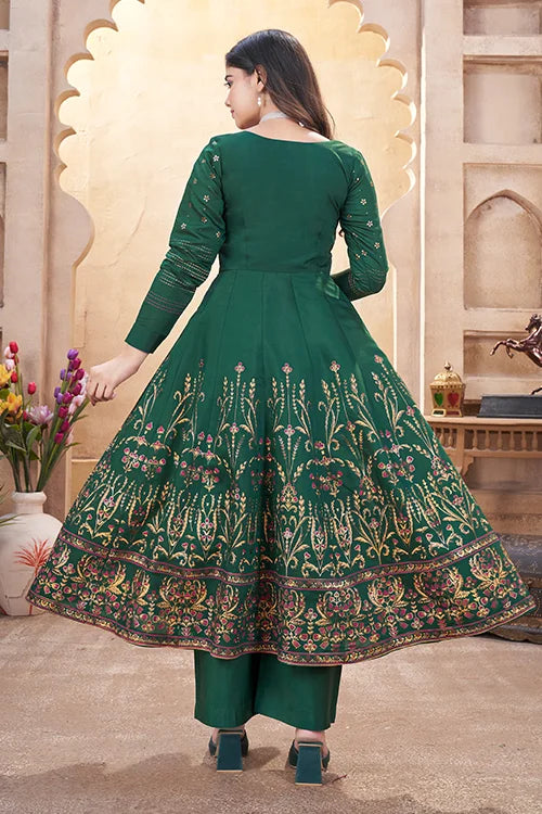 Shop Now Green Mirror Work Designer Salwar Suit