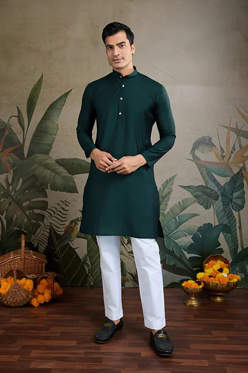 Indian ethnic wear Designer Green Kurta Koti Jacket