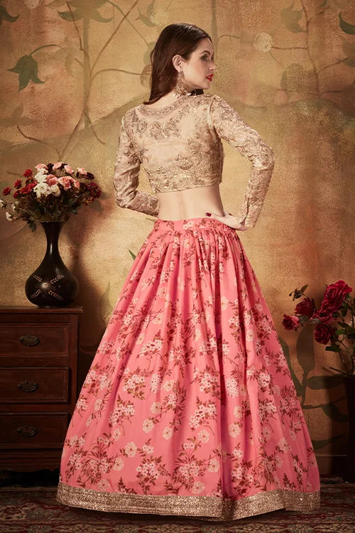 Best Designer Chaniya Choli Collection Pink And Beige Colour