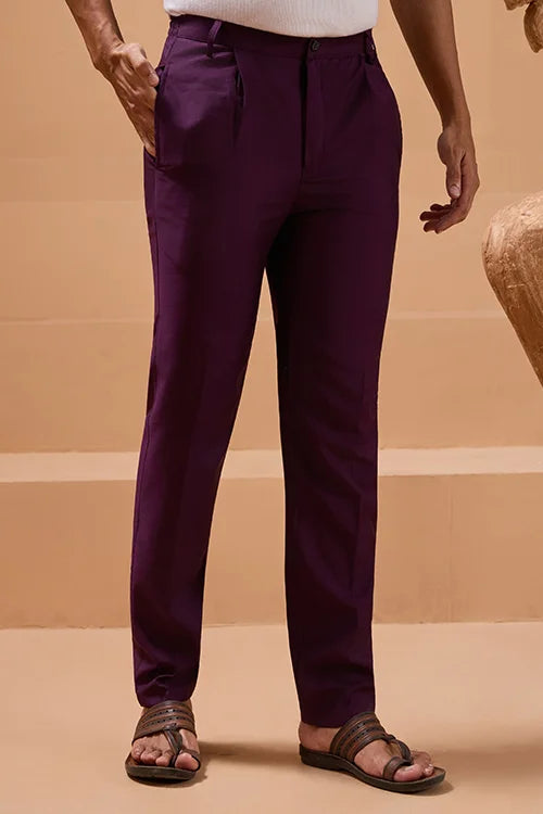 Vibrant Purple Color Koti Kurta Set Pair for Men Collection