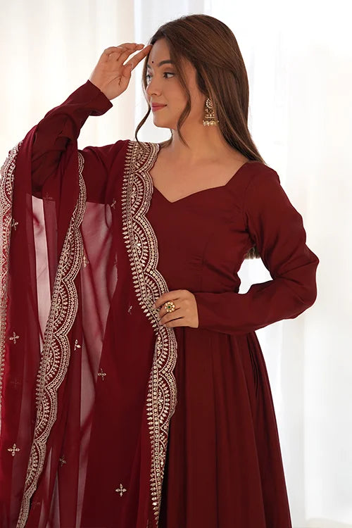 Ready to Wear Premium Pure Romansilk Anarkali Set with Dupatta