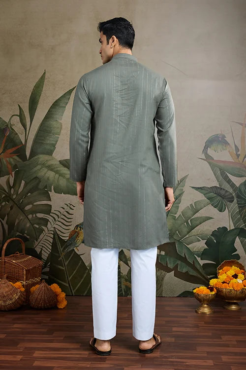 Elegant & Beautiful Rust Green Kurta with Dupatta – Stylish Look