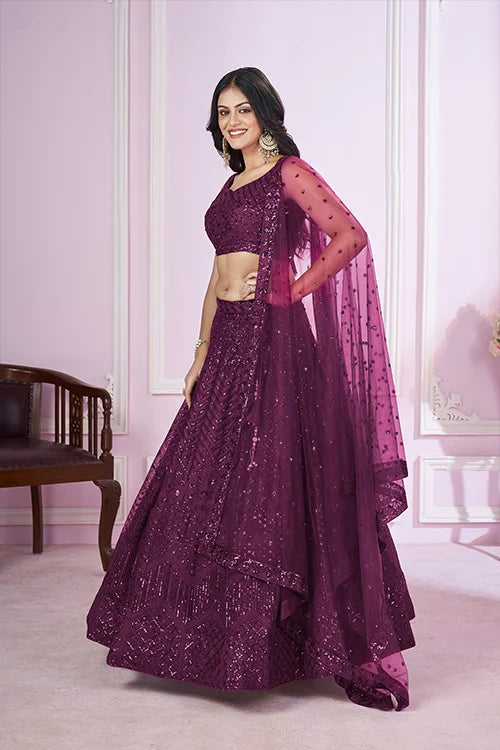 Stylish Soft Net Lehenga Choli for Weddings & Festivities