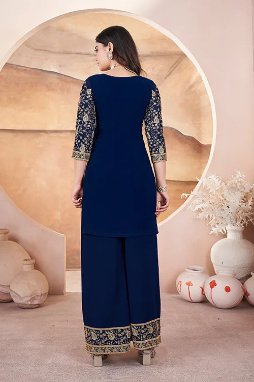 Blue Color Embroidered Pakistani Designs for Suits
