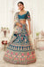 Embroidery Work Lehenga Choli With Dupatta Blue Colour