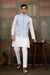 Traditional White Kurta Blue Koti Pajama for Men