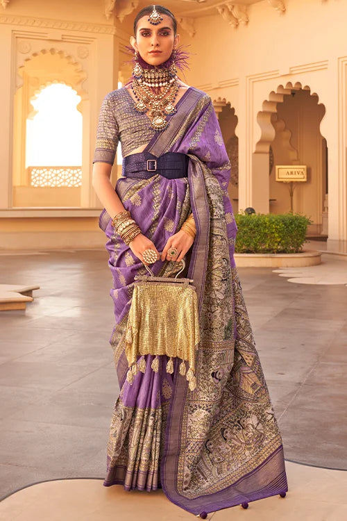 Awesome Ethnic Wear Printed Blouse Saree Collection Online