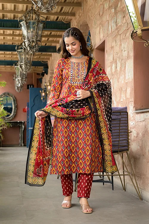 Ready-to-Wear Designer Kurti Set with Chanderi Dupatta
