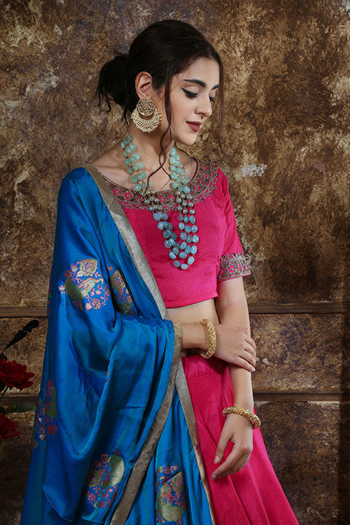 Exclusive Designer Hand Work Choli with Plain Lehenga Collection