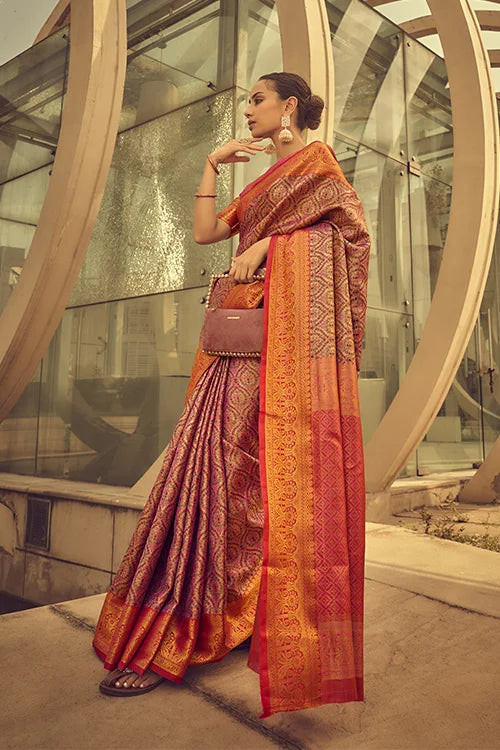 Exclusive Personality Beautiful Look Zari Brocade Handwoven Silk Saree