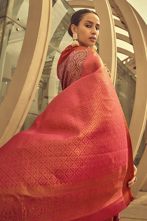 Exclusive Personality Beautiful Look Zari Brocade Handwoven Silk Saree