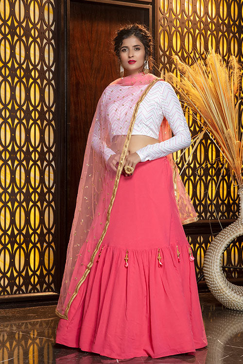 Exclusive Sequins Embroidered Designer Lehenga Choli For Bridesmaid