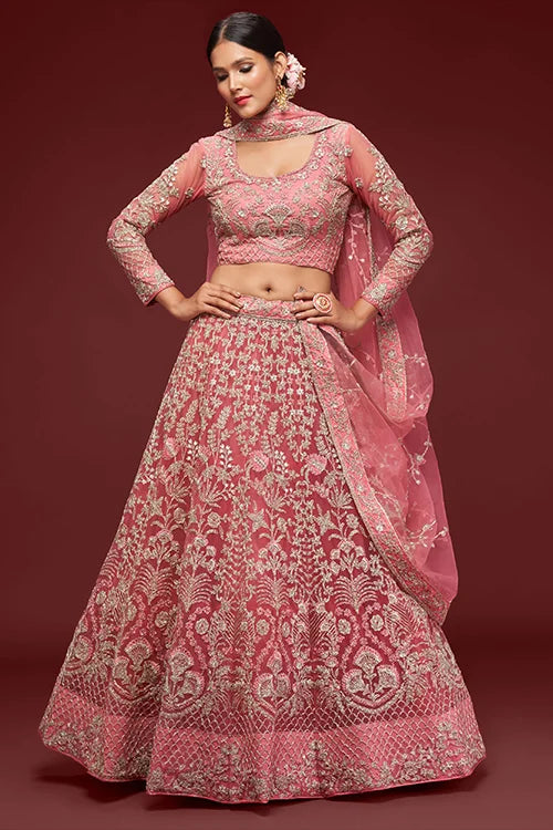 Fantasy Rose Color Lehenga Choli for Weddings