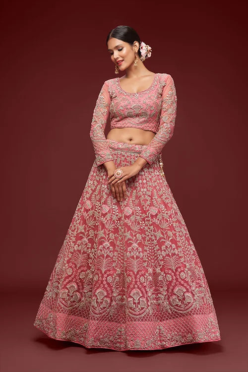 Fantasy Rose Color Lehenga Choli for Weddings