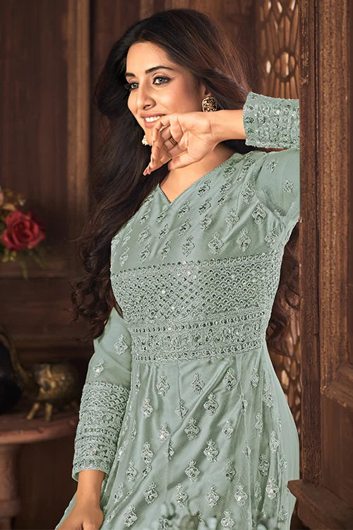 Elegant Net Dori Sequins Ethnic Wear for Women