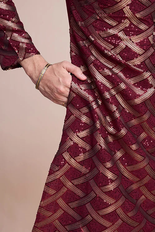Stylish Maroon Silk Kurta for Special Occasions