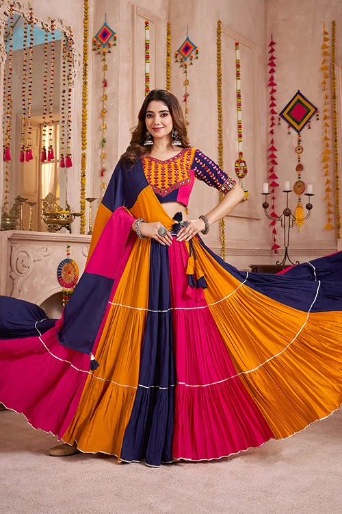 Stylish Multi Color Cotton Chaniya Choli for Navratri