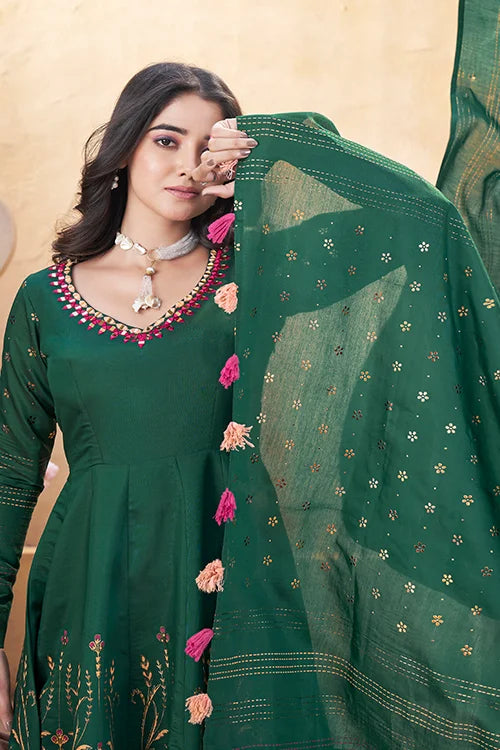 Shop Now Green Mirror Work Designer Salwar Suit