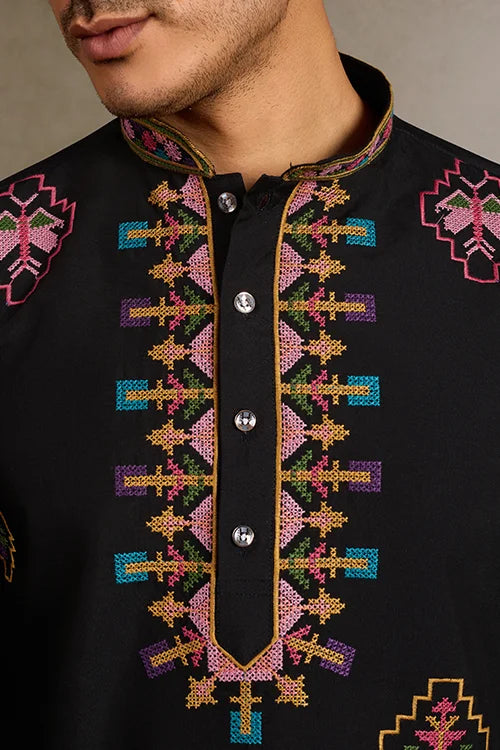 Luxurious Black Kurta for Wedding & Festive Days