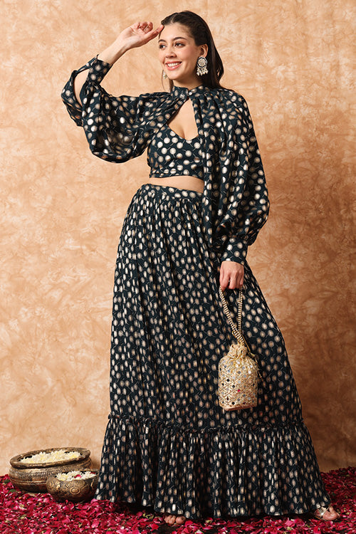 Foil Printed Exclusive Designer Ready to Wear Lehenga Choli Collection