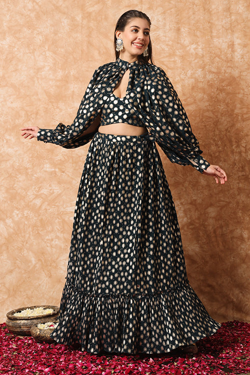 Foil Printed Exclusive Designer Ready to Wear Lehenga Choli Collection