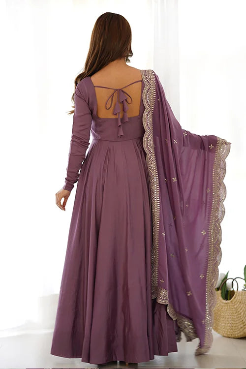 Stylish Long Anarkali Gown with Dupatta for Special Events