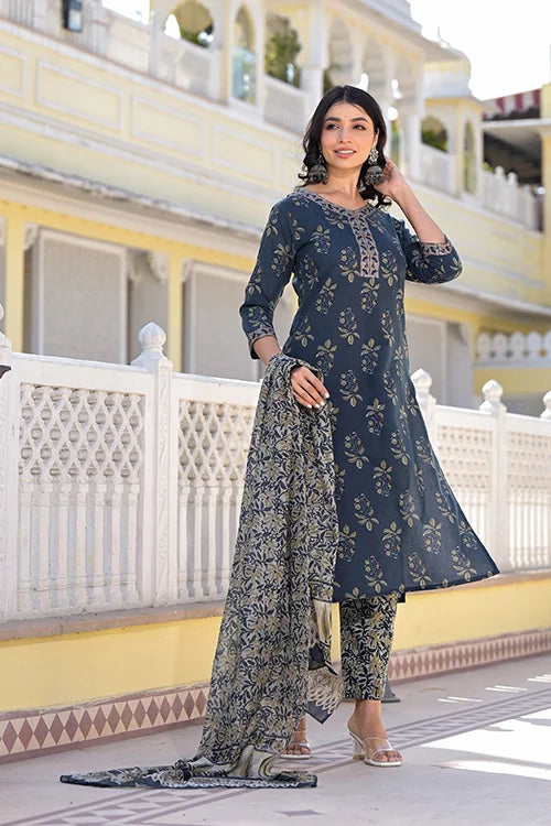 Comfortable Rayon Kurti Bottom with Dupatta Set